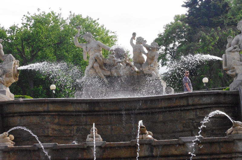 Schlossgarten Krumlov Brunnen